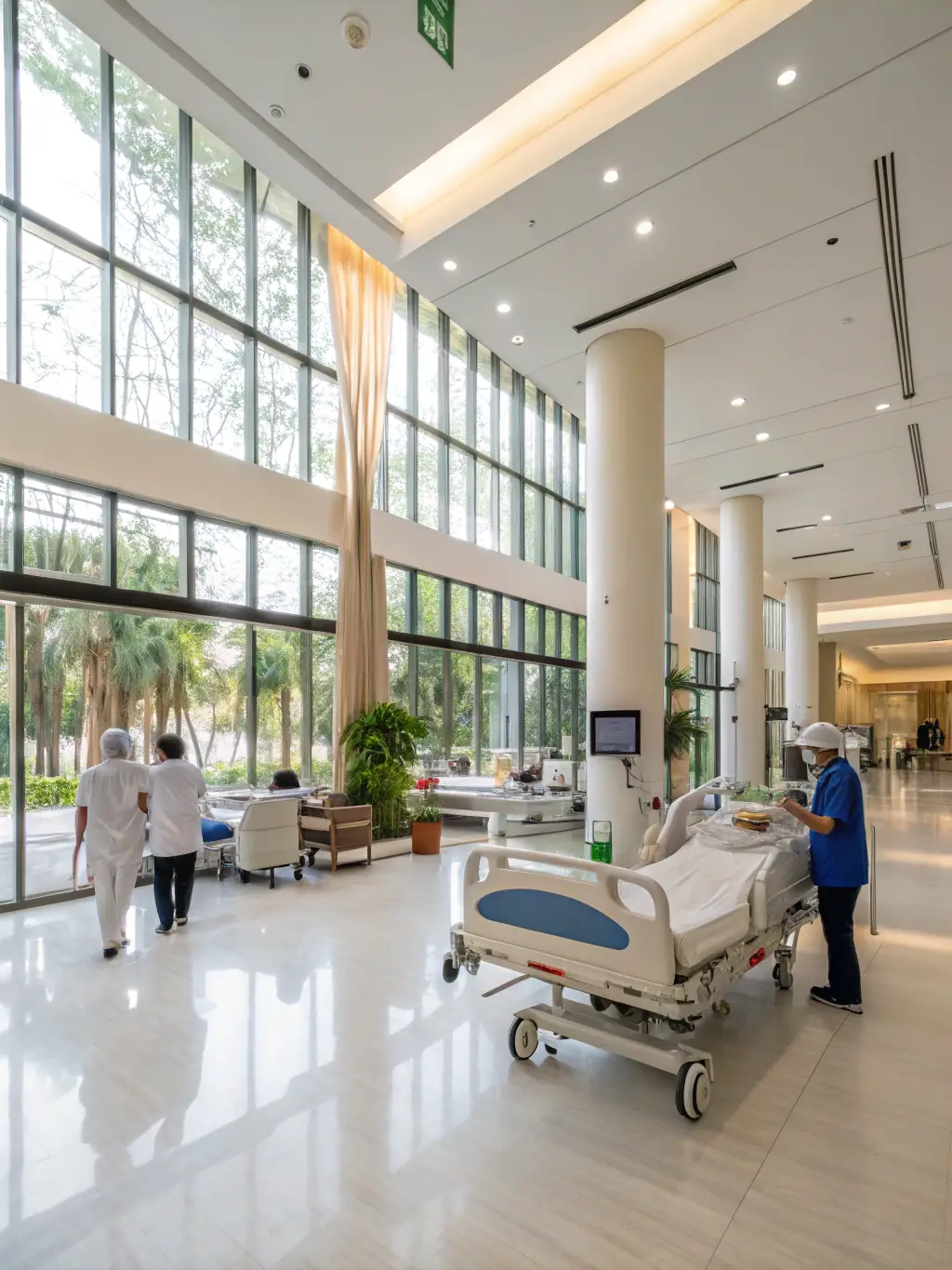 Interior of the modern hospital facility at Krungthep Wellness Residence, showcasing medical equipment.